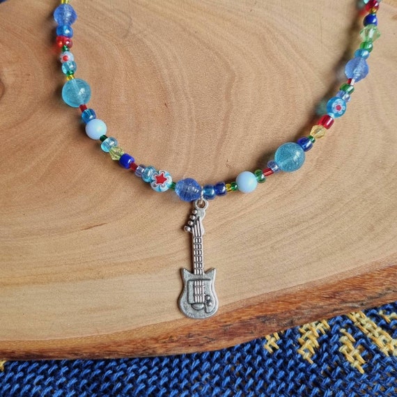 Wolf Alice Blue Weekend Album Beaded Necklace With Tibetan Silver