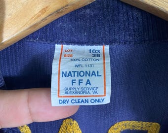 Vintage FFA Zipper Corduroy Jacket Size 38 Blue Colour - Etsy