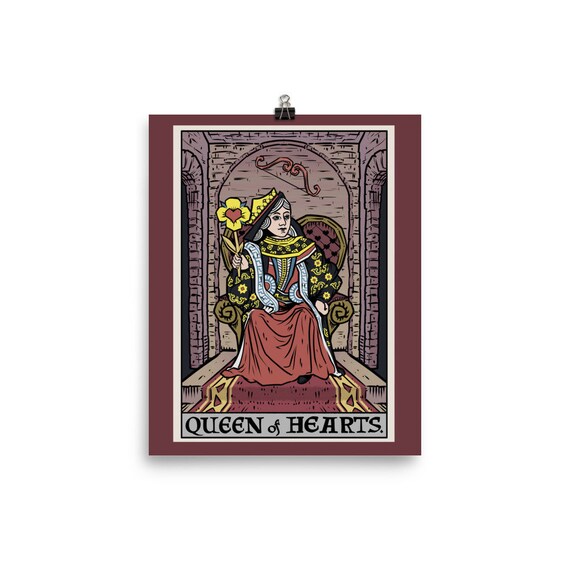 Queen of Hearts Tarot Card Poster Halloween Wall Decor Prints