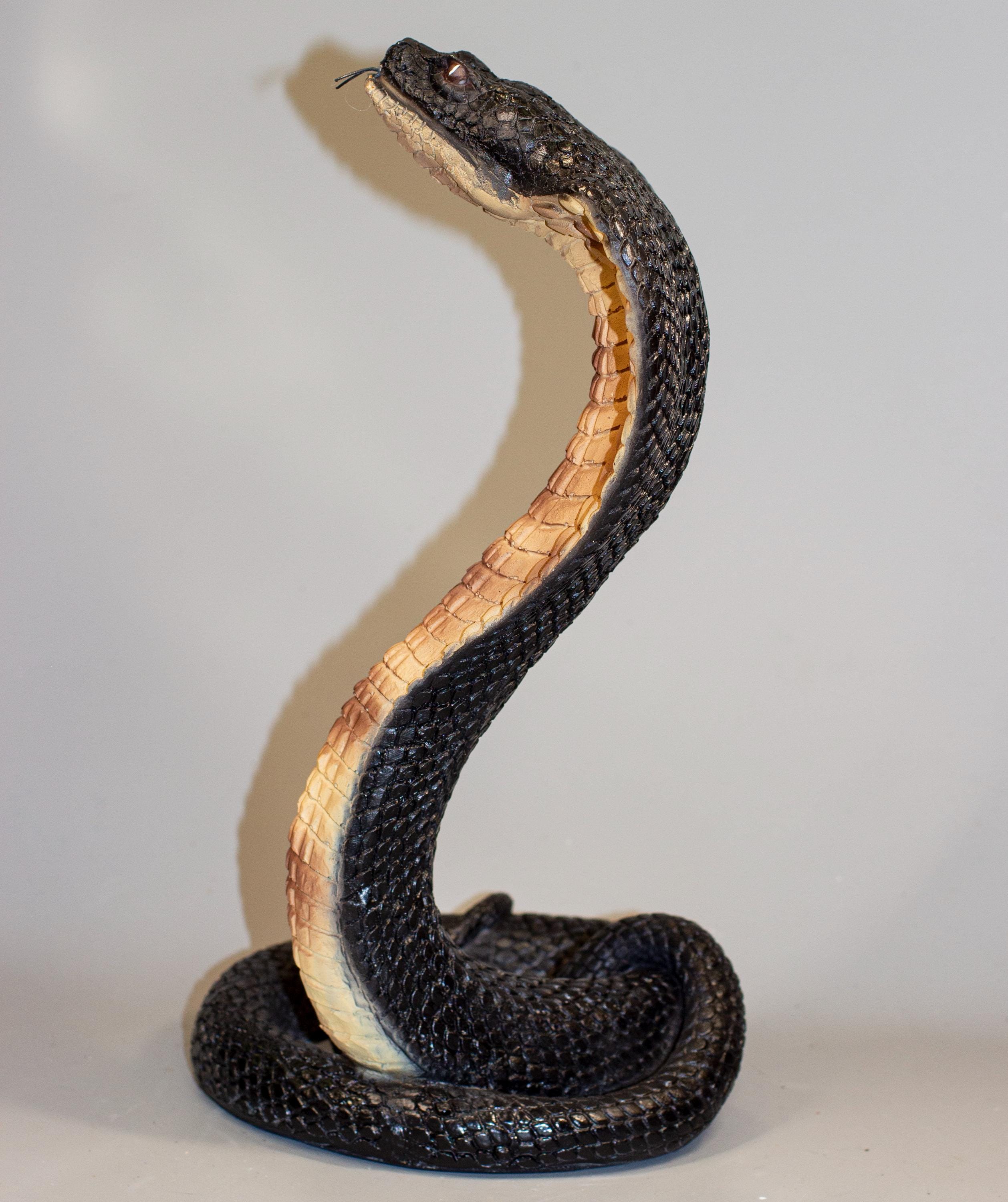 キングコブラ ヘビの彫刻 *野生動物の彫像 爬虫類 *十二支風水記念品