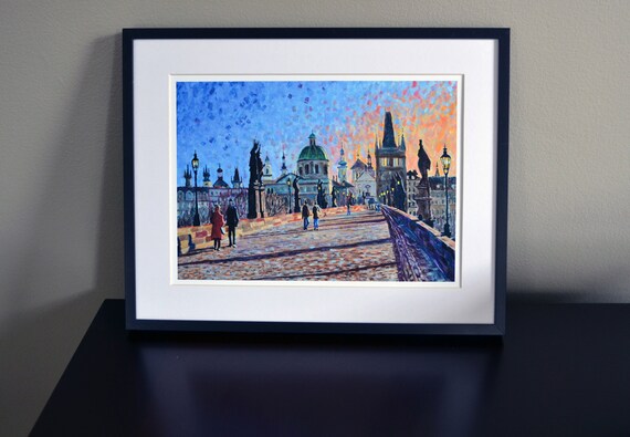 カレル橋、プラハ、チェコ共和国 - ビックス・デベイスの油絵に基づく