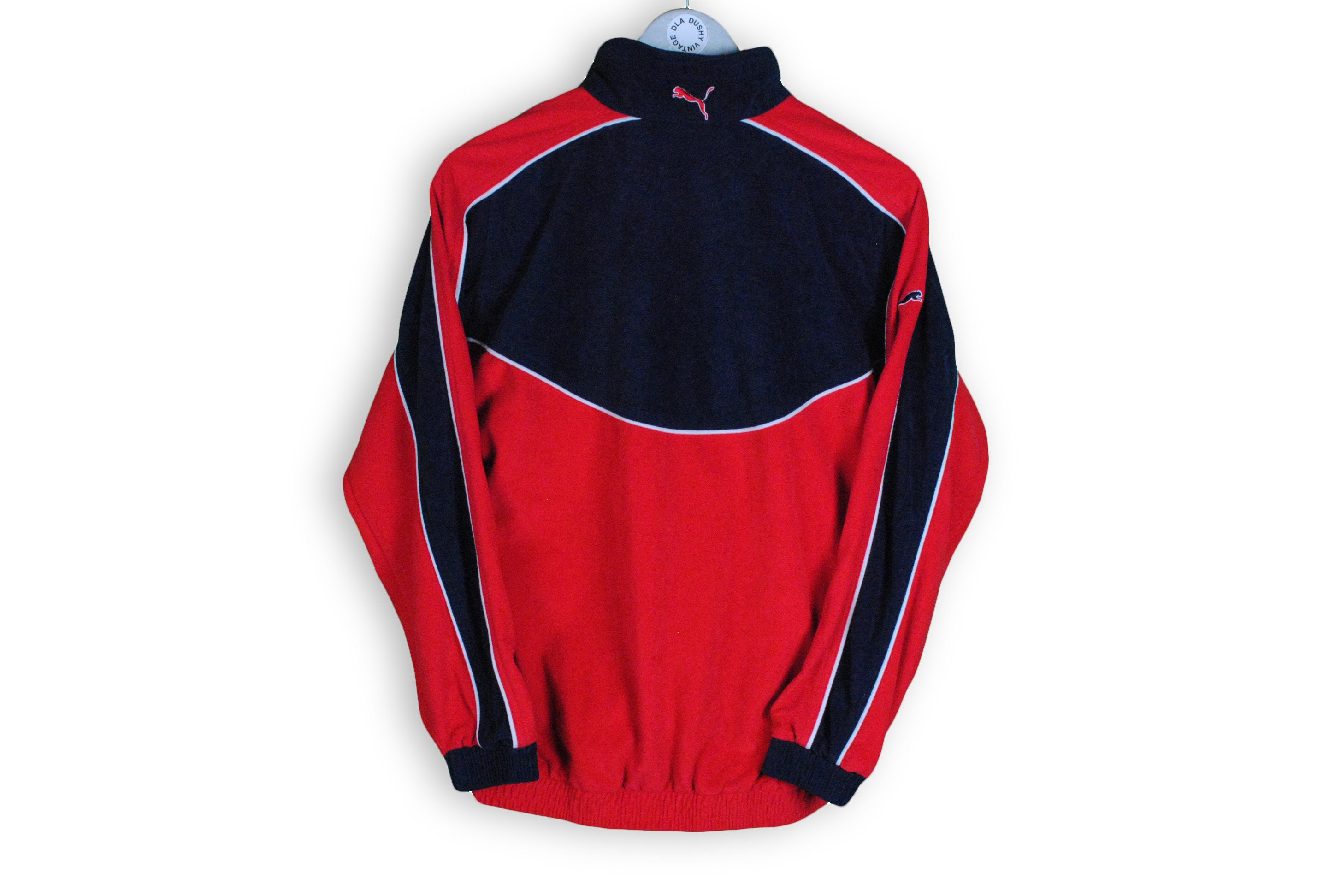 Vintage PUMA Men's Track Jacket Size S Authentic Red Black Retro