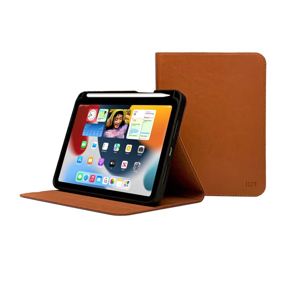 IPad Mini 7 (A17 Pro) Leather Case - With Pencil Holder - Brown