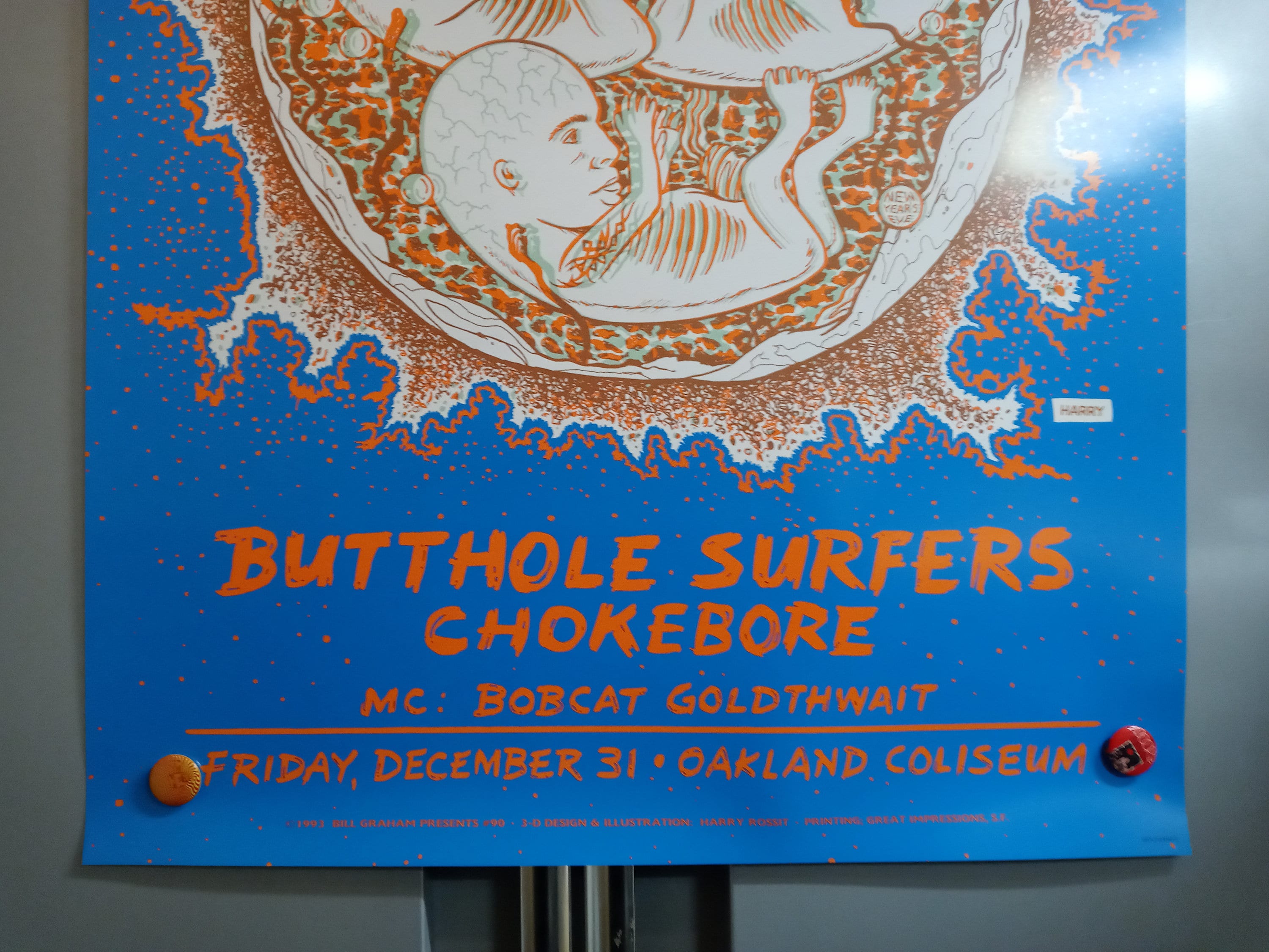 Poster Nirvana-butthole Surfers BGP90 Bill Graham Oakland 3D