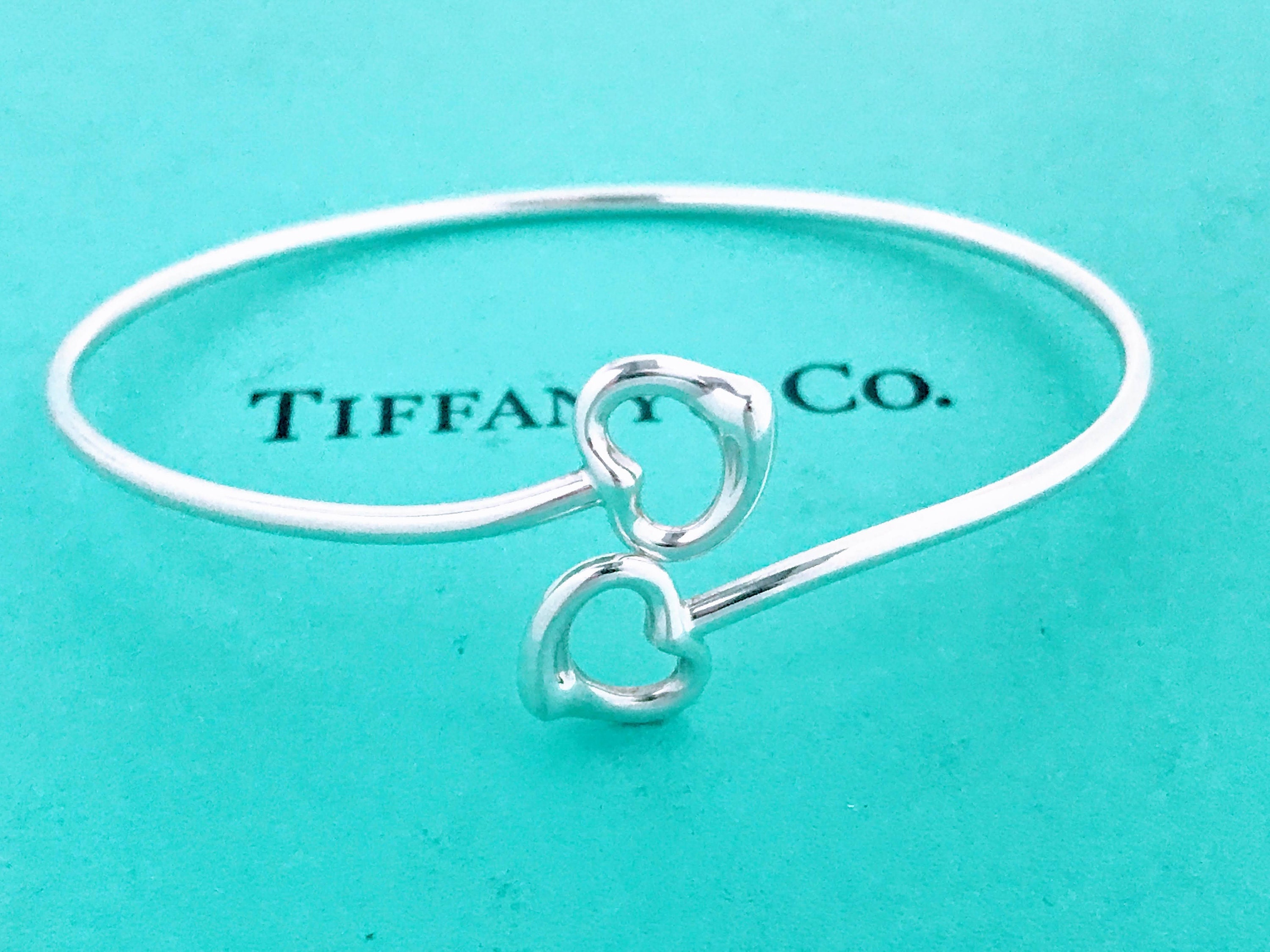 Authentic Tiffany & Co. Elsa Peretti Double Open Heart Sterling