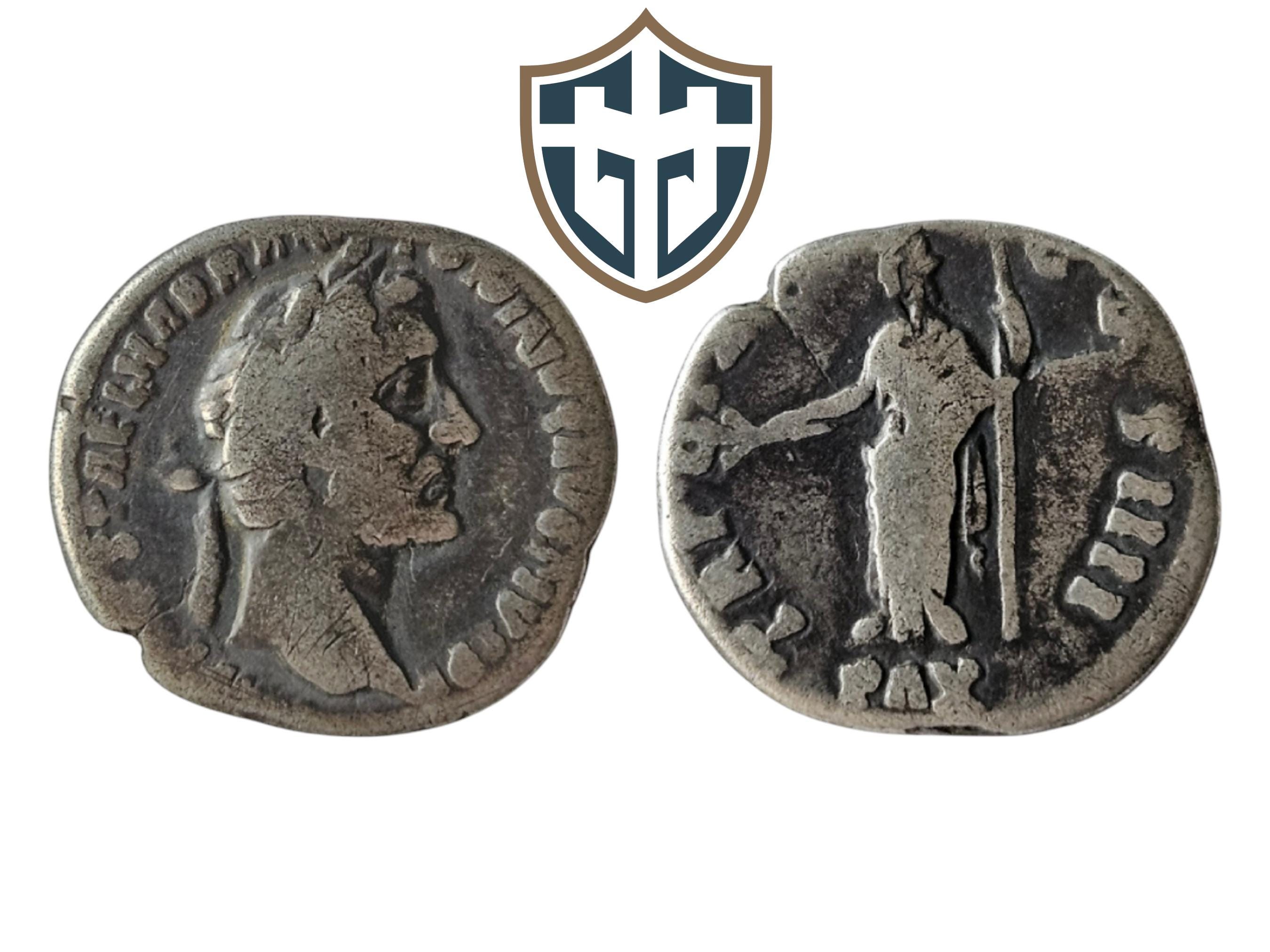 アントニヌス・ピウスのローマ時代の銀製デナリウス貨、紀元138-161