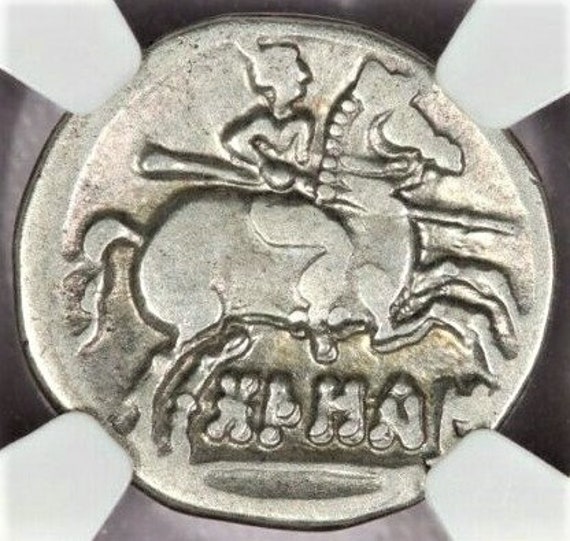 紀元前2～1世紀 古代イベリア都市ボルスカーニ アンティーク銀貨