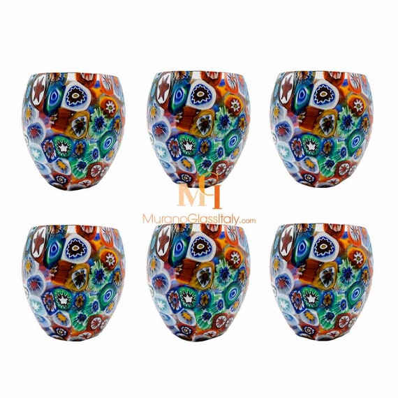 ミルフィオリ ムラーノガラス タンブラー - 手吹きベネチアンガラス (6