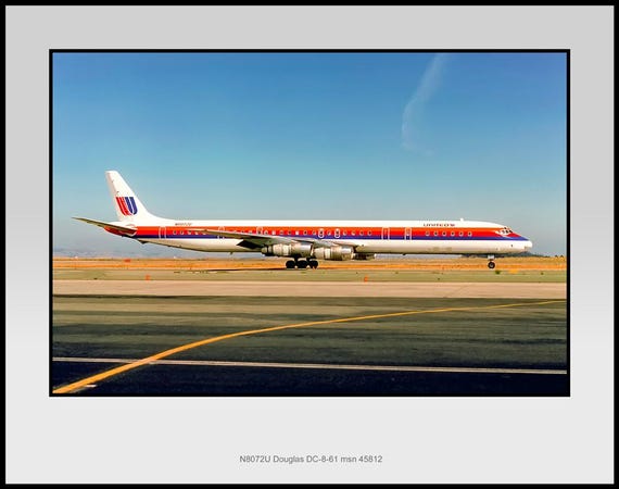 United Airlines DC-8 Photo Poster 11x14 (B002RGAA11X14) - Etsy