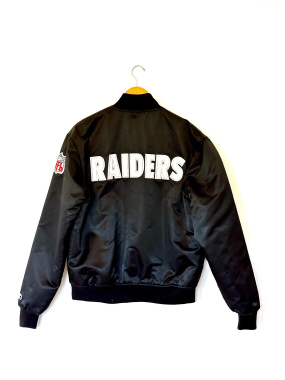 Raiders 1980s Embroidered Starter Jacket Large 
