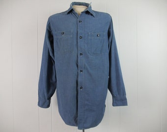 Small 50s Hercules Khaki Mountain Cloth Work Shirt / 1950s Gusset