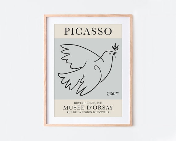 パブロ・ピカソ「平和の鳩」1949年 線画プリント｜美術館展示