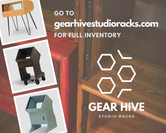 2U スタジオラック | 奥行き12インチ | 無垢材 | カスタマイズ可能