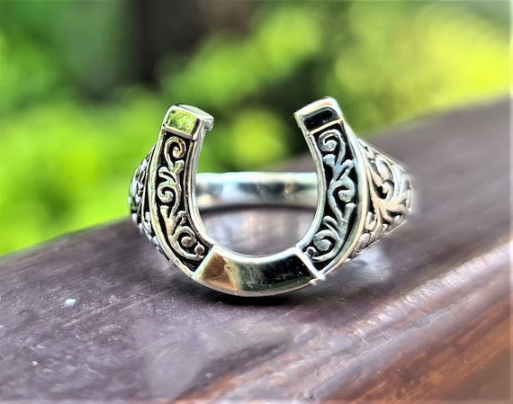 Horse Shoe Ring STERLING SILVER 925 Lucky Horseshoe Good Luck