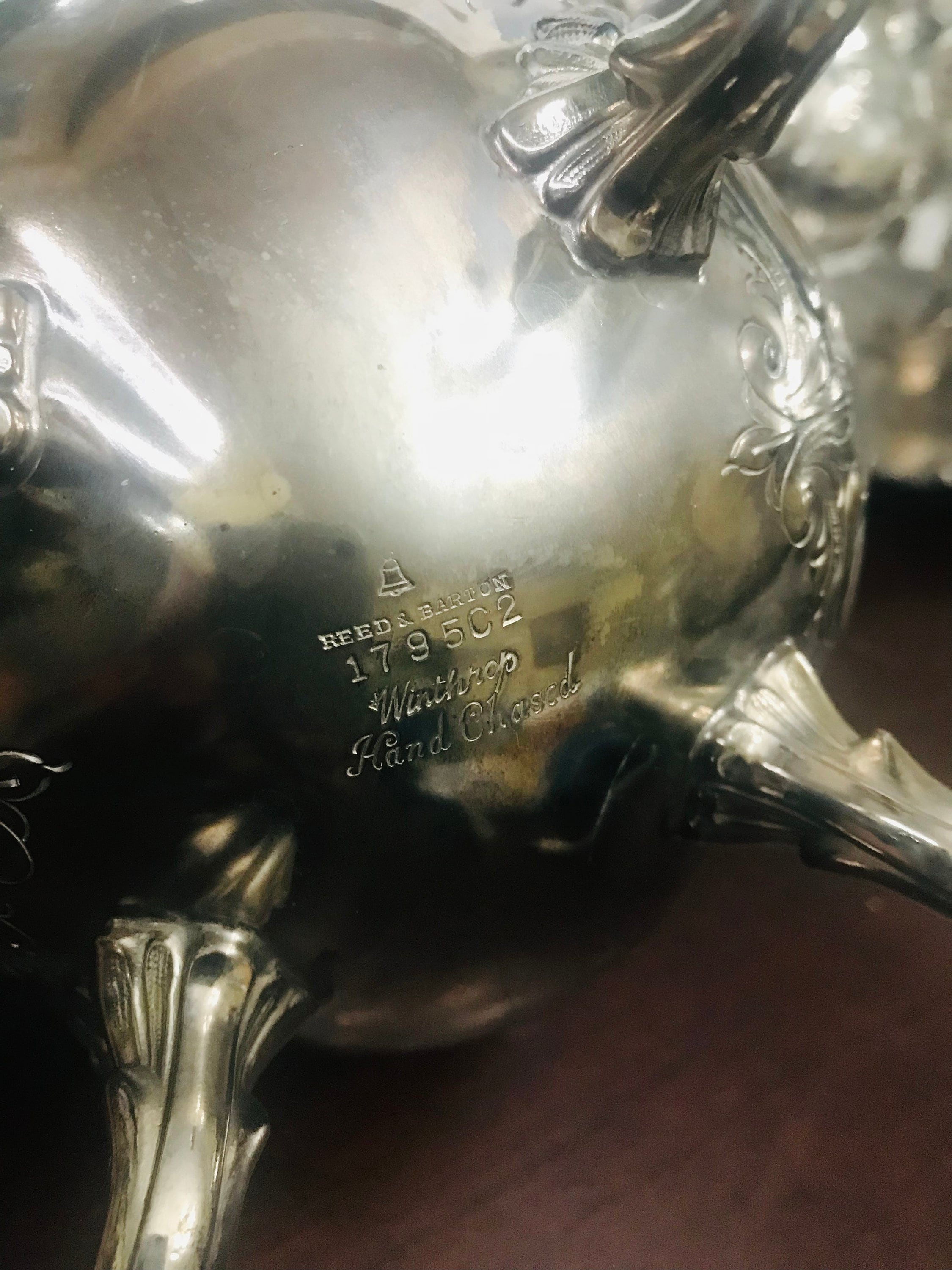 Vintage Barton and Reed Hand-chased Winthrop Tea Set on Antique