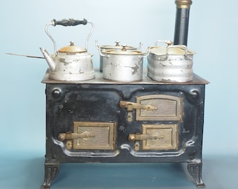 Antique German Toy Stove Late 1800's Complete With 5 Pans - Etsy