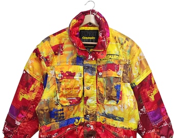 ヴィンテージ 1990 年代 ELLESSE ブルドッグ スキー ジャケット L