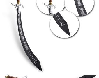 シミター トライバル ベリーダンス 初心者用剣 シルバーブレード 木製