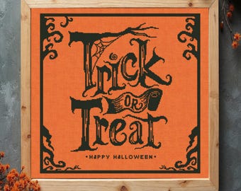 トリック・オア・トリート ハロウィン クロスステッチ パターン、簡単