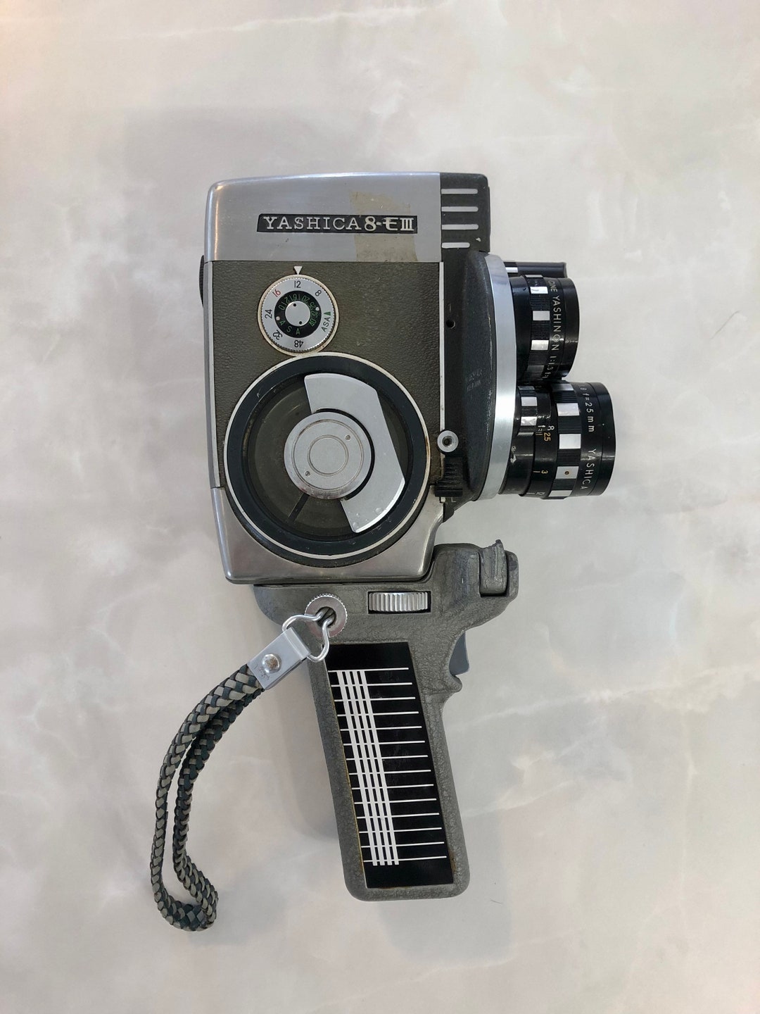 Vintage Yashica 8-E III Film Movie Camera With Pistol Grip Handle