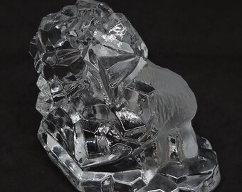 ヴィンテージ「Sea Glasbruk Kosta」シロクマのガラス置物