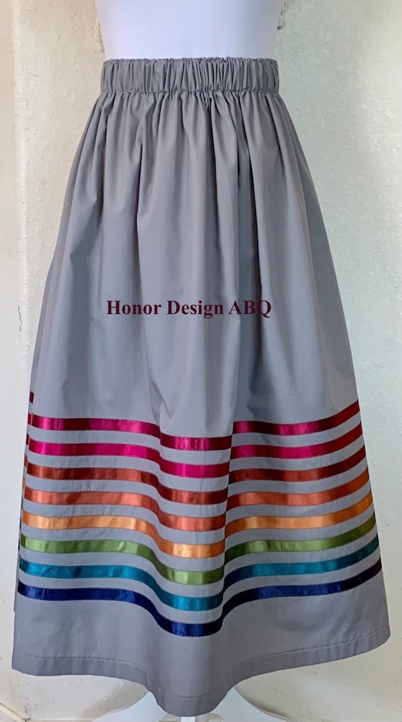 Traditional Ribbon Skirt - the Chromatic Collection - Steel Grey