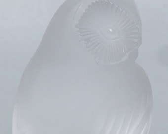 ラリック「シヴァーズ」クリスタルシュエット フクロウ サイン入り