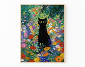 グスタフ・クリムト ガーデンキャットプリント、クリムトフラワー