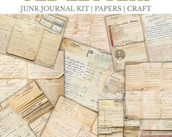 ヴィンテージ スクリプト デジタル ペーパー パック: ジャンク