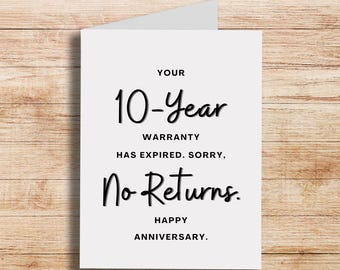 10th Anniversary Card - 3653 Days of Me Talking - Funny for