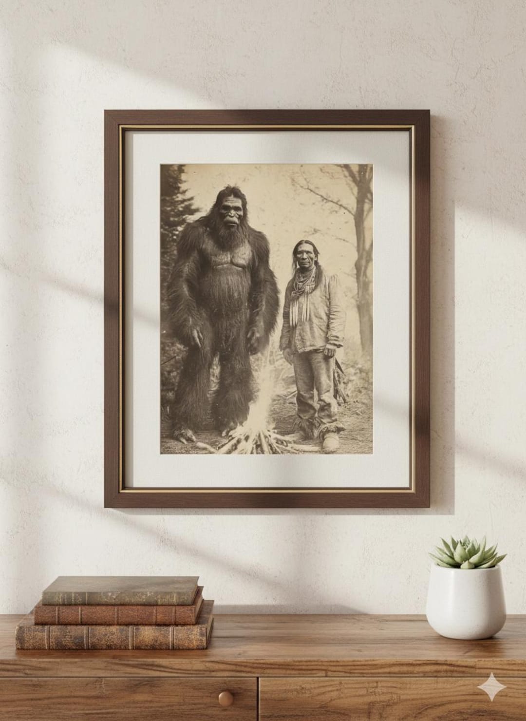 Vintage Bigfoot Native American Art | Sasquatch Spirit Folklore