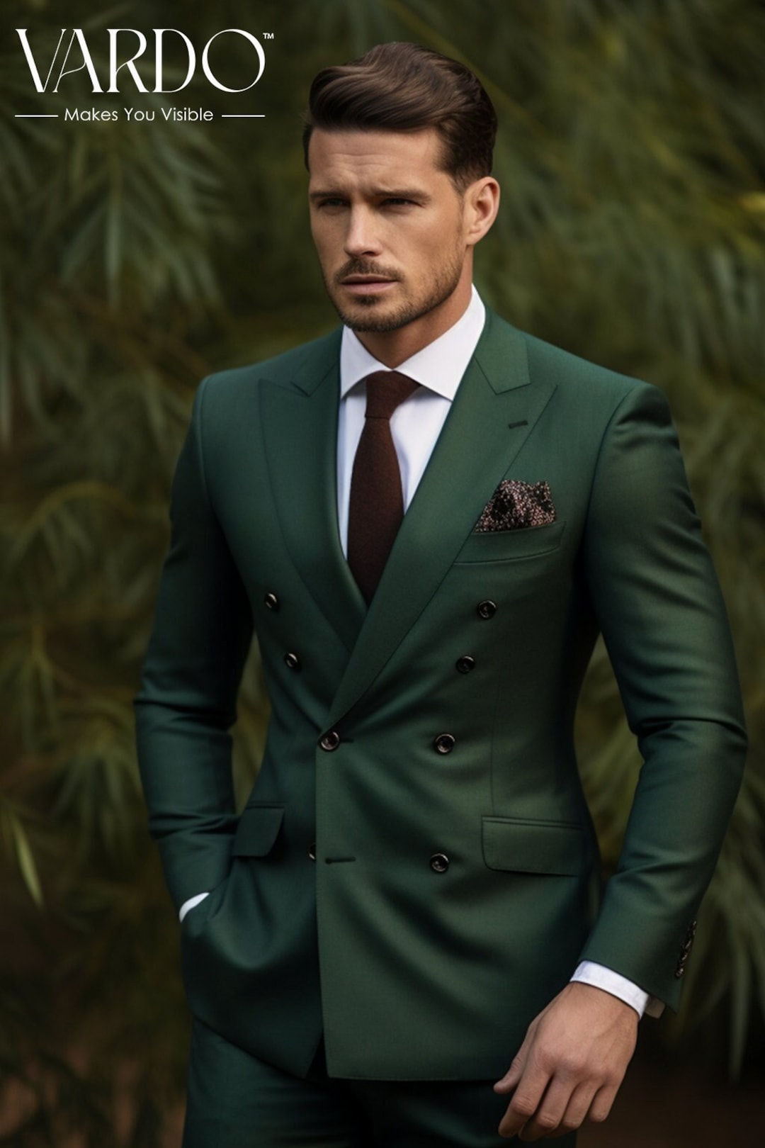 Men's Forest Green Double-breasted Suit – Modern Tailored Fit - Etsy