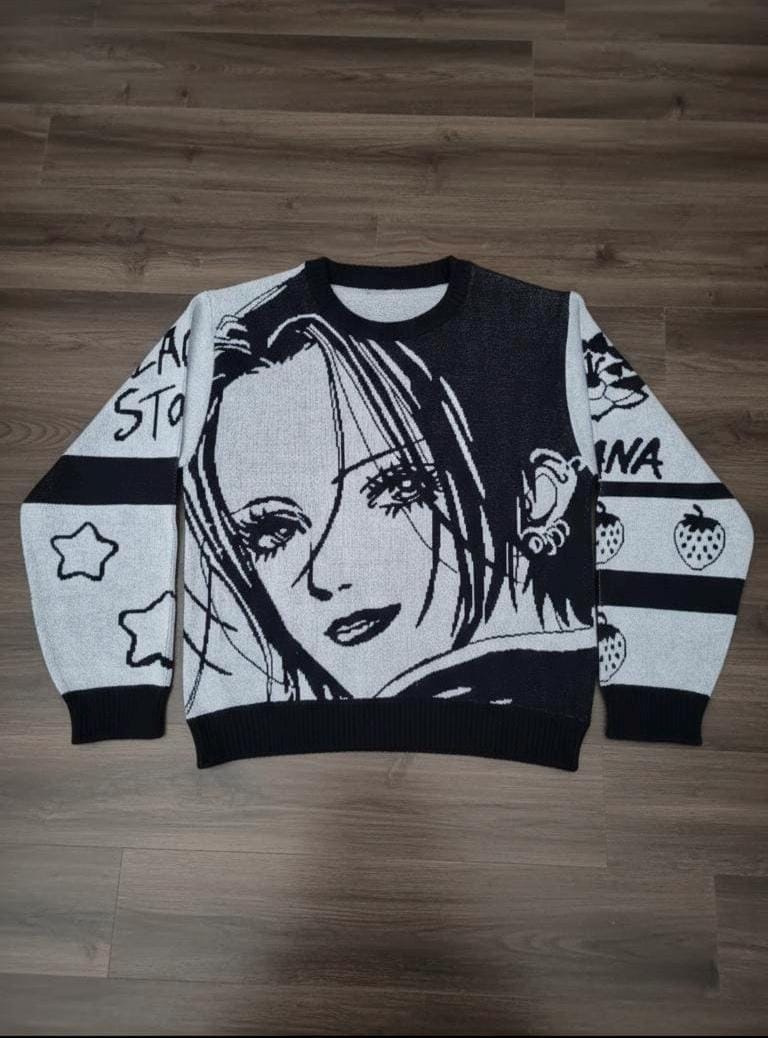Nana Osaki and Hachi Japanese Knitted Sweater Graphic Anime Design