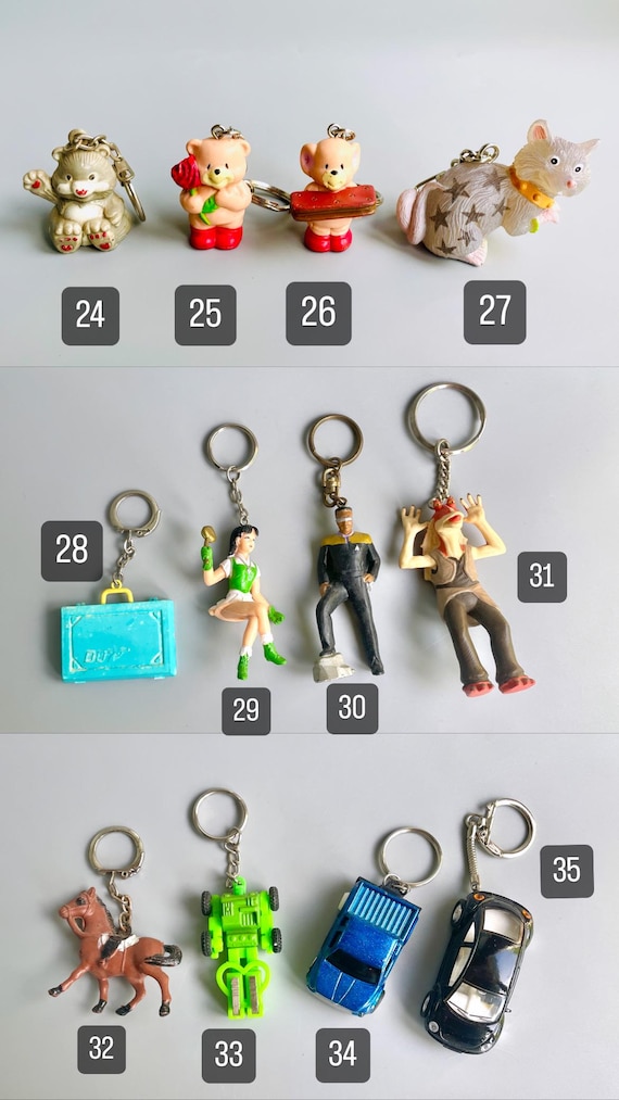 Vintage Keychains 80's 90's Key Rings, CHOOSE YOUR OWN- Nostalgic