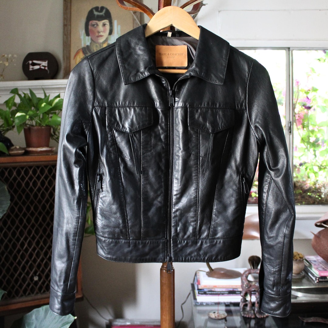 Levi's Made & Crafted Black Leather Trucker Jacket – XS - Etsy