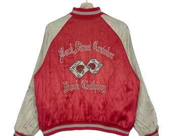 90s Houston Sukajan Japan Souvenir Jacket Dragon Embroidery - Etsy