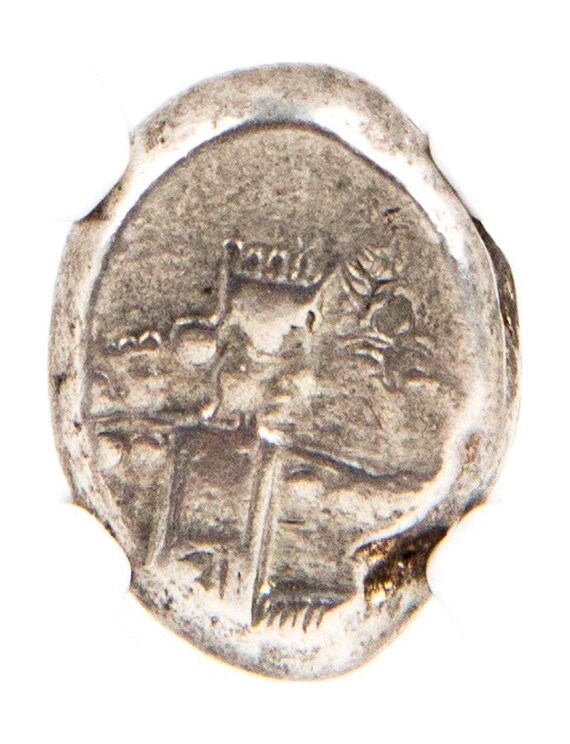 アケメネス朝ペルシャ；シグロス銀貨、NGCスラブ、希少品 アケメネス朝