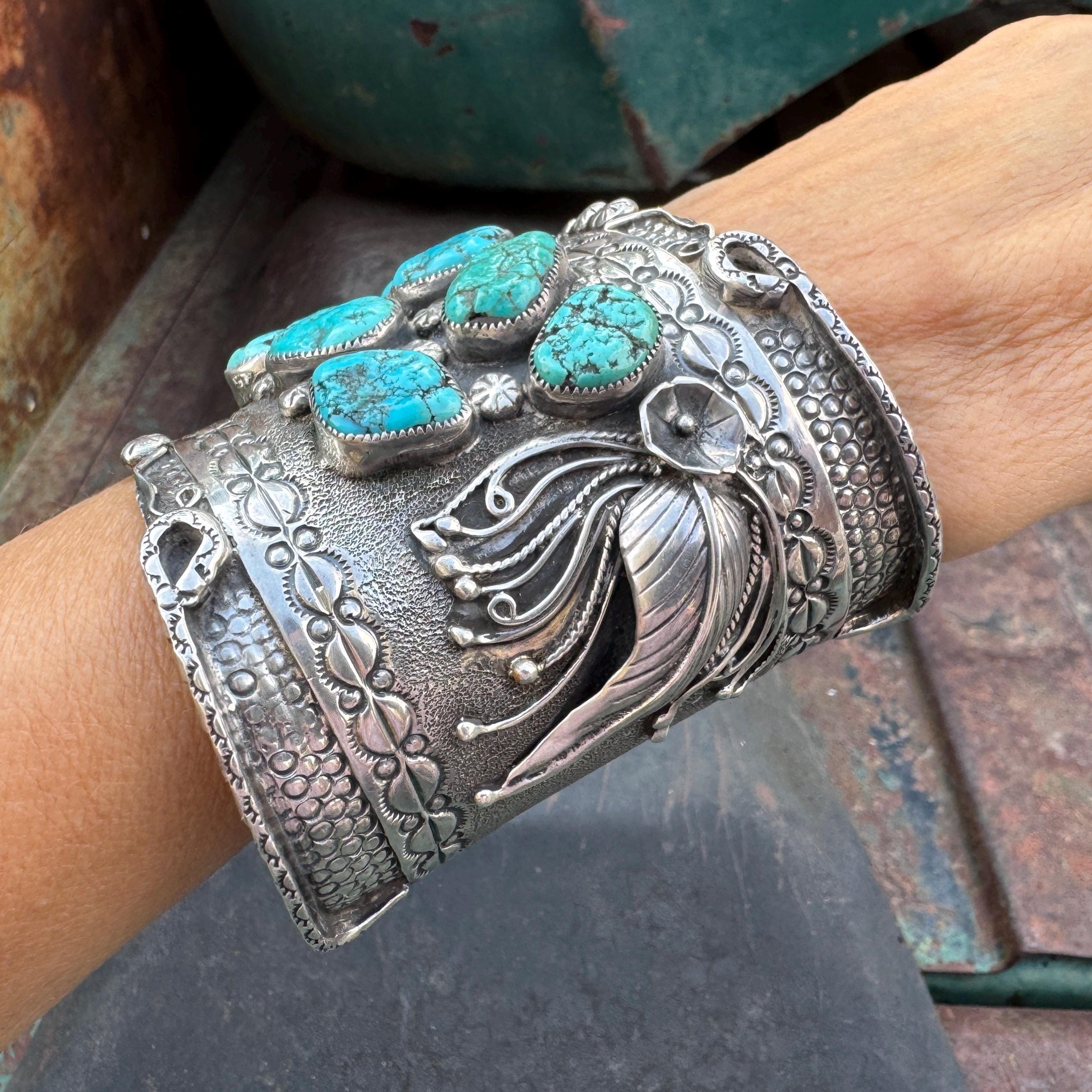 Navajo Kenneth R. Begay Seafoam Turquoise Bracelet Approx Size 7