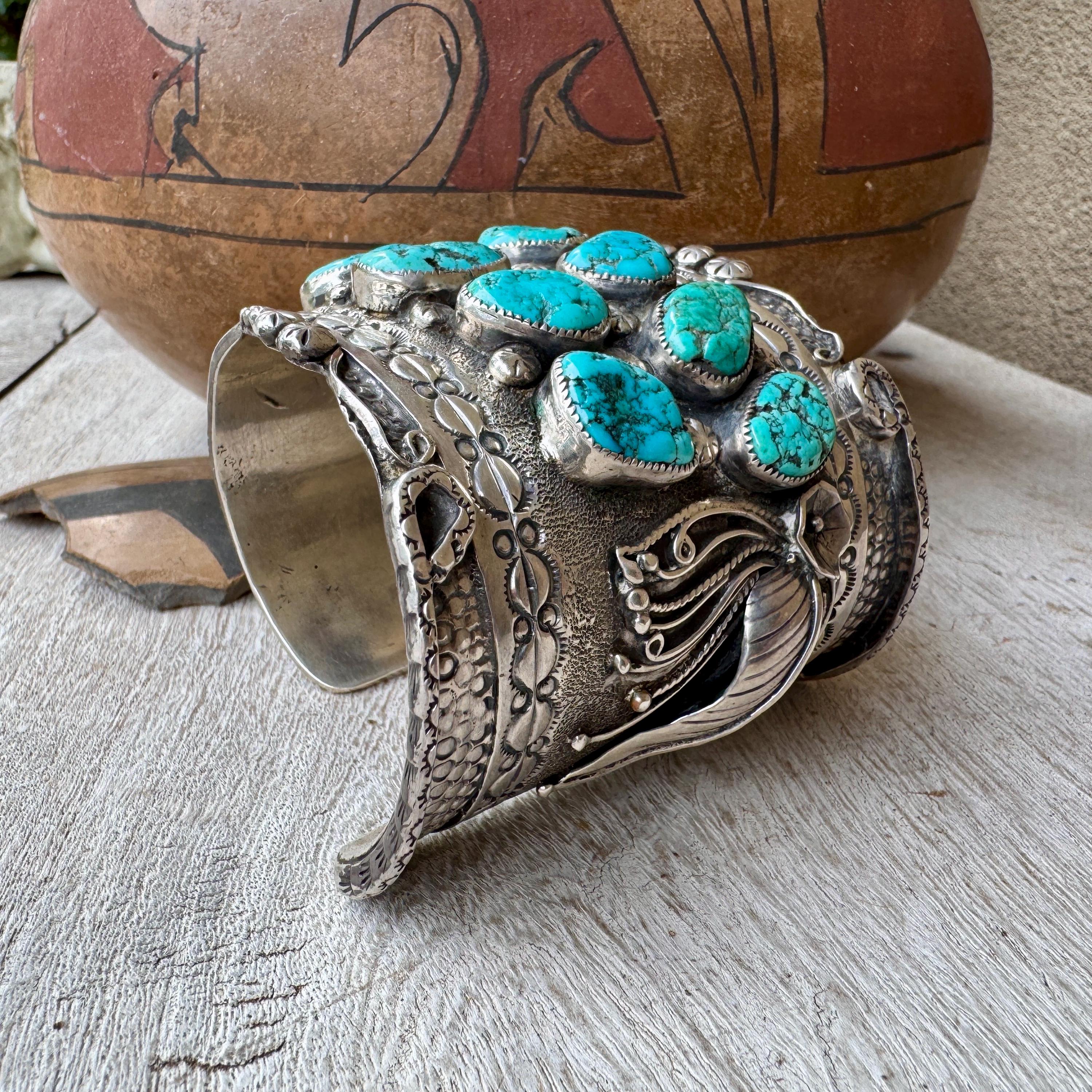 Navajo Kenneth R. Begay Seafoam Turquoise Bracelet Approx Size 7