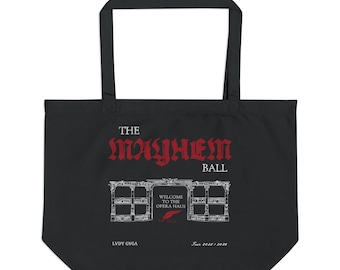 Organic Cotton Eco Tote Bag: Mayhem Ball Opera Haus Graphic Design