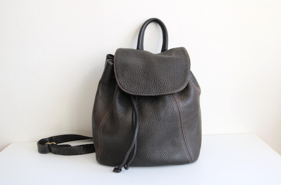 Coach Drawstring Backpack | Faded Black Full Grain Italian Leather