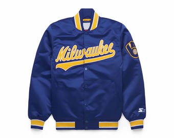 マジェスティック ミルウォーキー・ブルワーズ サテンジャケット/MLB