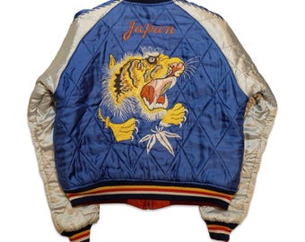 90s Houston Sukajan Japan Souvenir Jacket Dragon Embroidery - Etsy