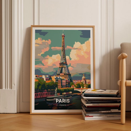 Eiffel Tower Art Print, Paris Travel Poster, France Home Decor