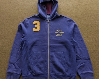 Vintage PRL Grey Navy Polo Ralph Lauren Full Zip Hoodie - Etsy