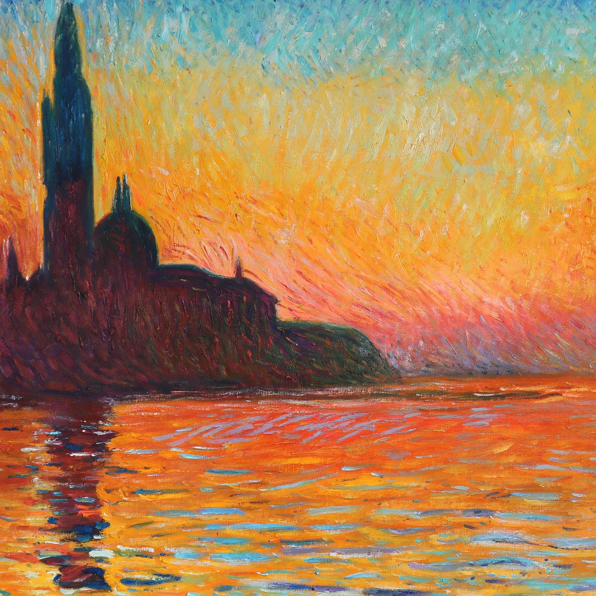 夕暮れのサン・ジョルジョ・マッジョーレ - クロード・モネの手描き