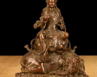 アンティーク アンティーク 中国風 観音像 - 38 cm/15