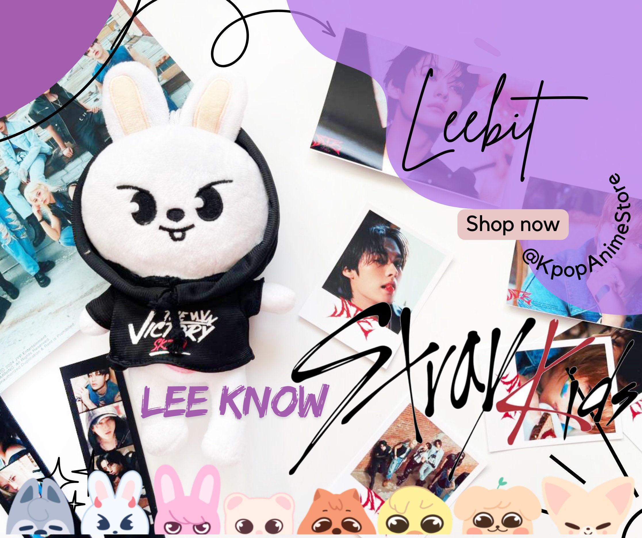 Leebit Plush: Lee Know Stray Kids Skzoo Doll - Etsy Norway