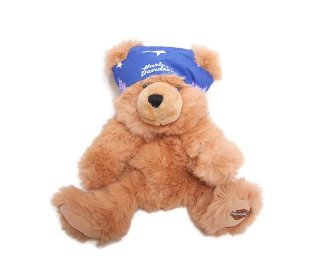 Vintage 2000 Harley-davidson Plush Bear – Biker Teddy With Dew Rag