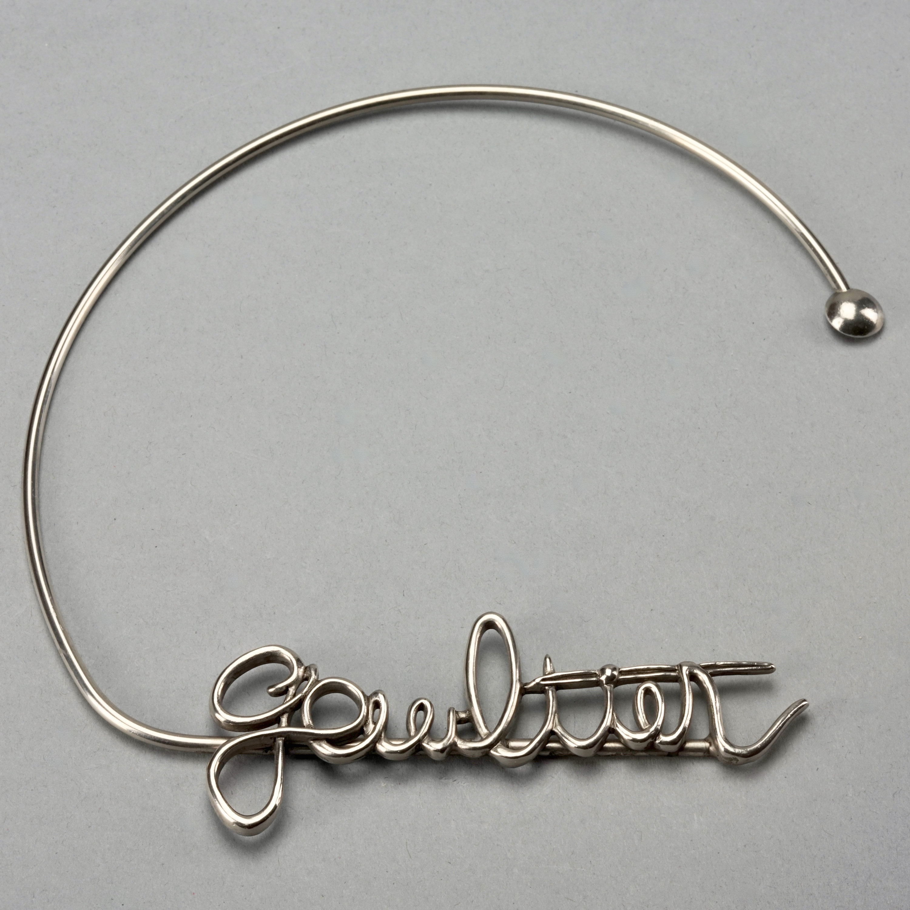 Vintage JEAN PAUL GAULTIER Signature Cursive Choker Necklace - Etsy